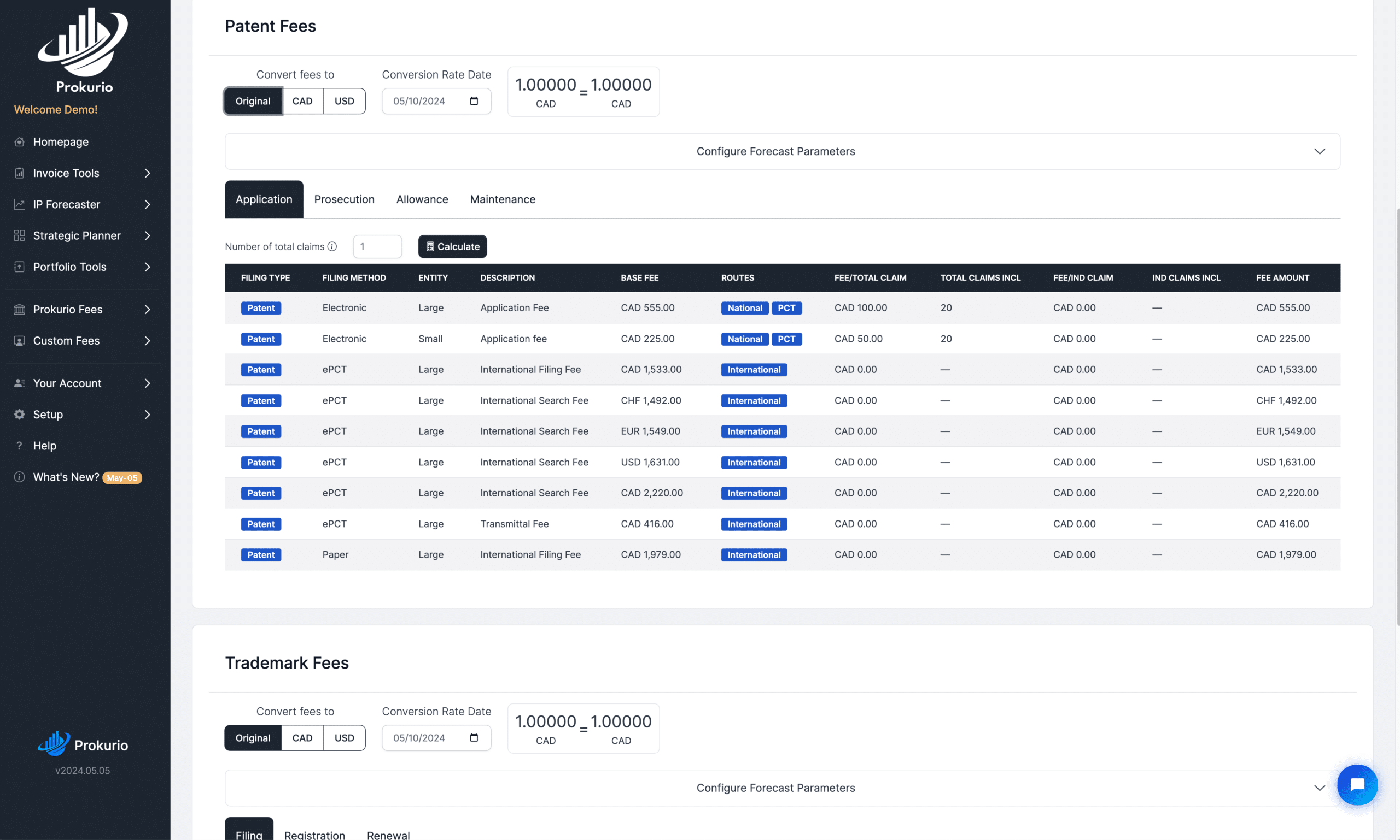 IP Cost Estimation Country Screen